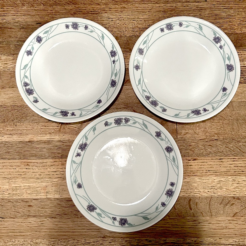 Corelle by Corning Simply Spring purple & green floral 6.75 bread dessert salad